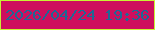 文字の大きさ：2、枠の色：c8f334、背景の色：ce0f5d、文字の色：1e6895 無料ブログパーツのブログ時計