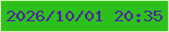 文字の大きさ：2、枠の色：c8f4ad、背景の色：2cc01b、文字の色：4c269a 無料ブログパーツのブログ時計