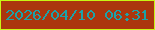 文字の大きさ：1、枠の色：c8f515、背景の色：ab360e、文字の色：1ca2a8 無料ブログパーツのブログ時計