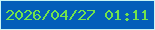 文字の大きさ：3、枠の色：c8f5f5、背景の色：035fb9、文字の色：71e34c 無料ブログパーツのブログ時計