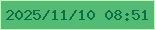 文字の大きさ：1、枠の色：c8f6bf、背景の色：54bb75、文字の色：0d7045 無料ブログパーツのブログ時計