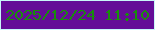文字の大きさ：3、枠の色：c8f7f8、背景の色：640d97、文字の色：198d0c 無料ブログパーツのブログ時計