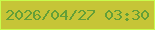 文字の大きさ：2、枠の色：c8fc4d、背景の色：c6c537、文字の色：649f37 無料ブログパーツのブログ時計