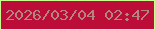 文字の大きさ：1、枠の色：c8fd92、背景の色：bc0d39、文字の色：b4857c 無料ブログパーツのブログ時計