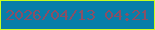 文字の大きさ：2、枠の色：c8fe21、背景の色：087ea9、文字の色：894f65 無料ブログパーツのブログ時計