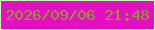 文字の大きさ：3、枠の色：c8ffb9、背景の色：e60ec3、文字の色：8b9e27 無料ブログパーツのブログ時計