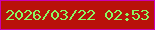 文字の大きさ：4、枠の色：c901b2、背景の色：b9110a、文字の色：8af762 無料ブログパーツのブログ時計