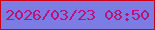 文字の大きさ：2、枠の色：c90317、背景の色：7c7de4、文字の色：b71476 無料ブログパーツのブログ時計