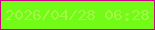 文字の大きさ：4、枠の色：c90387、背景の色：73fb18、文字の色：a5f747 無料ブログパーツのブログ時計