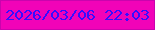 文字の大きさ：2、枠の色：c904ae、背景の色：f103b8、文字の色：380dff 無料ブログパーツのブログ時計