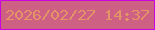 文字の大きさ：3、枠の色：c904e0、背景の色：ce6083、文字の色：e39568 無料ブログパーツのブログ時計
