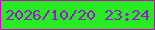 文字の大きさ：4、枠の色：c905b8、背景の色：27ec21、文字の色：9b14d1 無料ブログパーツのブログ時計