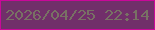 文字の大きさ：4、枠の色：c90899、背景の色：712f6a、文字の色：787164 無料ブログパーツのブログ時計