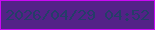文字の大きさ：3、枠の色：c90af3、背景の色：532287、文字の色：253e68 無料ブログパーツのブログ時計