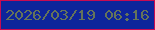 文字の大きさ：3、枠の色：c90b52、背景の色：0e259b、文字の色：65745a 無料ブログパーツのブログ時計
