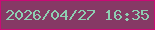 文字の大きさ：2、枠の色：c90b75、背景の色：863965、文字の色：8eceb2 無料ブログパーツのブログ時計