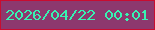 文字の大きさ：4、枠の色：c90c30、背景の色：8d386e、文字の色：37f3b2 無料ブログパーツのブログ時計