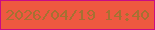文字の大きさ：2、枠の色：c90c85、背景の色：ee5940、文字の色：a67132 無料ブログパーツのブログ時計