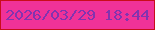 文字の大きさ：3、枠の色：c90d1a、背景の色：f03298、文字の色：8333af 無料ブログパーツのブログ時計