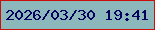 文字の大きさ：3、枠の色：c90f08、背景の色：8cb8bc、文字の色：04005e 無料ブログパーツのブログ時計