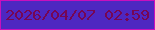 文字の大きさ：1、枠の色：c90fbd、背景の色：4e27c1、文字の色：760654 無料ブログパーツのブログ時計