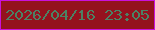 文字の大きさ：3、枠の色：c911dc、背景の色：94121e、文字の色：4c8164 無料ブログパーツのブログ時計