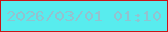 文字の大きさ：2、枠の色：c91417、背景の色：58ecee、文字の色：93c2cf 無料ブログパーツのブログ時計