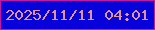 文字の大きさ：3、枠の色：c914a7、背景の色：0701da、文字の色：e094a0 無料ブログパーツのブログ時計