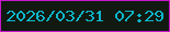 文字の大きさ：4、枠の色：c915cf、背景の色：121910、文字の色：0db7cb 無料ブログパーツのブログ時計
