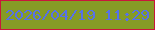 文字の大きさ：4、枠の色：c9163b、背景の色：869b26、文字の色：5671e9 無料ブログパーツのブログ時計