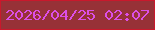 文字の大きさ：5、枠の色：c9182c、背景の色：973137、文字の色：dc4fe6 無料ブログパーツのブログ時計