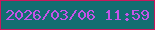 文字の大きさ：5、枠の色：c9185c、背景の色：136e71、文字の色：c554e8 無料ブログパーツのブログ時計