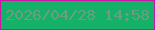 文字の大きさ：2、枠の色：c918a3、背景の色：15b169、文字の色：6b9f7f 無料ブログパーツのブログ時計