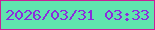 文字の大きさ：3、枠の色：c92097、背景の色：60e4ae、文字の色：8b2cdd 無料ブログパーツのブログ時計