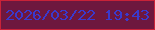 文字の大きさ：3、枠の色：c92238、背景の色：6e173e、文字の色：3a39cd 無料ブログパーツのブログ時計