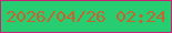 文字の大きさ：1、枠の色：c92277、背景の色：27ce71、文字の色：c86330 無料ブログパーツのブログ時計