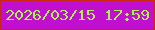 文字の大きさ：5、枠の色：c92511、背景の色：c00fcf、文字の色：aaf151 無料ブログパーツのブログ時計