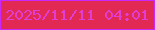 文字の大きさ：1、枠の色：c928f9、背景の色：e22954、文字の色：e13cd3 無料ブログパーツのブログ時計