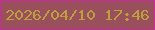 文字の大きさ：3、枠の色：c9299d、背景の色：9a505c、文字の色：bd9f3b 無料ブログパーツのブログ時計