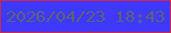文字の大きさ：4、枠の色：c92a4f、背景の色：3e39fd、文字の色：5a637d 無料ブログパーツのブログ時計