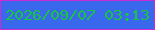 文字の大きさ：4、枠の色：c92bd0、背景の色：3a68ed、文字の色：17c540 無料ブログパーツのブログ時計