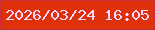 文字の大きさ：3、枠の色：c92c3a、背景の色：e0320a、文字の色：fed9ff 無料ブログパーツのブログ時計
