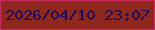 文字の大きさ：5、枠の色：c92c60、背景の色：90271d、文字の色：1a085e 無料ブログパーツのブログ時計