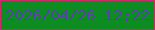 文字の大きさ：4、枠の色：c92c69、背景の色：0d8c22、文字の色：5444a6 無料ブログパーツのブログ時計