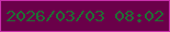 文字の大きさ：2、枠の色：c92fab、背景の色：6a0049、文字の色：206f33 無料ブログパーツのブログ時計