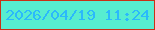 文字の大きさ：3、枠の色：c93016、背景の色：57edd0、文字の色：2bb9fb 無料ブログパーツのブログ時計
