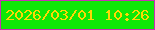 文字の大きさ：3、枠の色：c930b5、背景の色：0fe807、文字の色：fdd804 無料ブログパーツのブログ時計