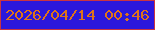 文字の大きさ：3、枠の色：c93441、背景の色：2b17dc、文字の色：df7319 無料ブログパーツのブログ時計