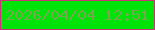 文字の大きさ：2、枠の色：c93476、背景の色：00e309、文字の色：79a750 無料ブログパーツのブログ時計