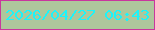 文字の大きさ：5、枠の色：c9379d、背景の色：aec79c、文字の色：1cf4fa 無料ブログパーツのブログ時計